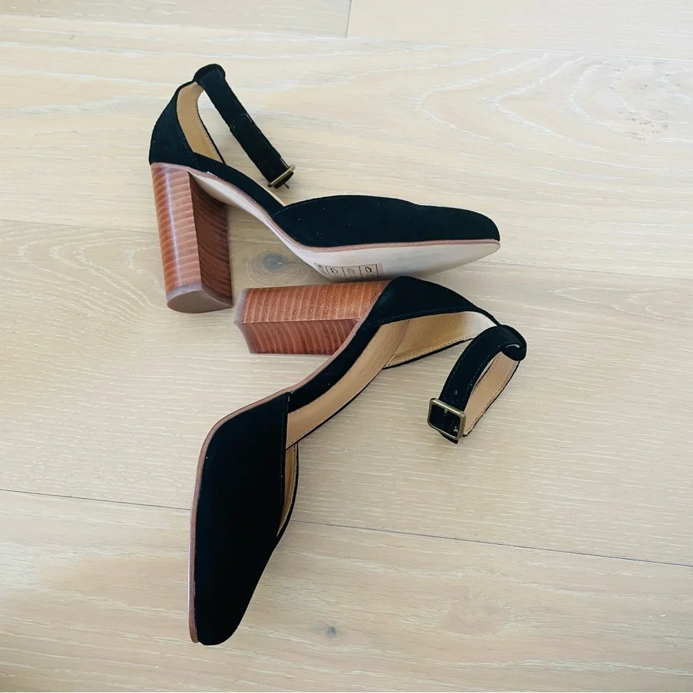 NIB Suede Collette Heel Black Soludos size 5.5 - Picture 8 of 8